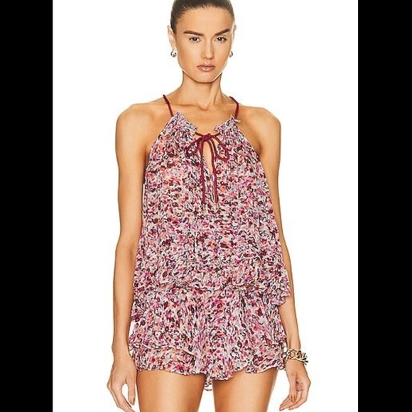 ISABEL MARANT ÉTOILE Fabino ruffled chiffon camisole Frejus Ruffled skirt - Picture 1 of 5